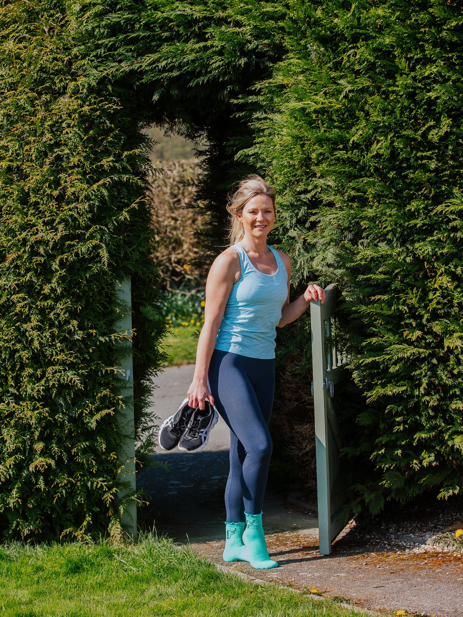 Green Frill Sports Socks | Quarter