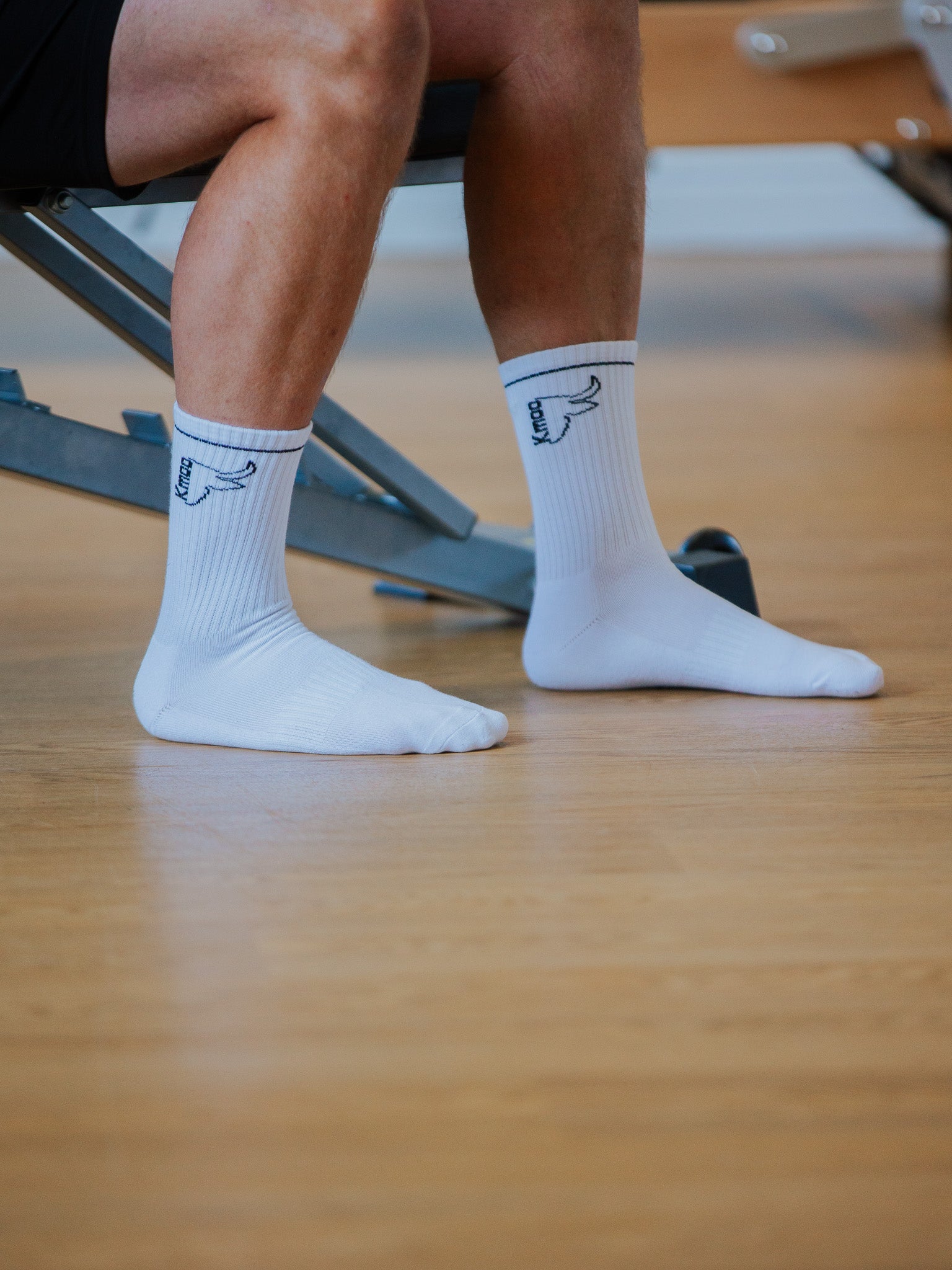White Sports Socks | Ribbed Crew