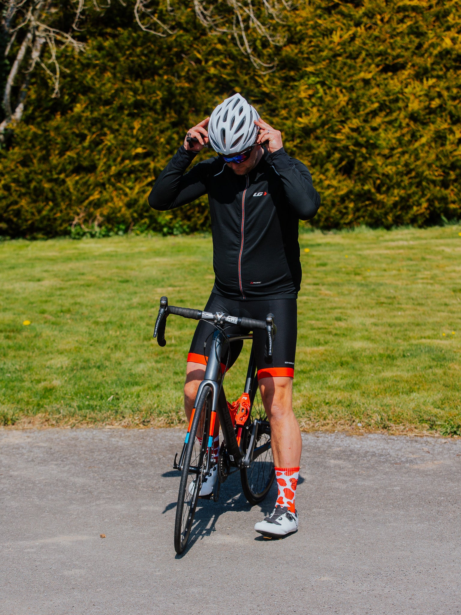 Red Cow Print Sports Socks | Ribbed Crew