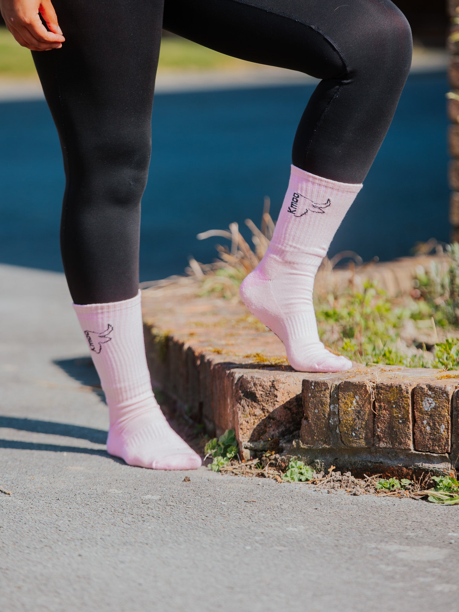 Pink Sports Socks | Ribbed Crew