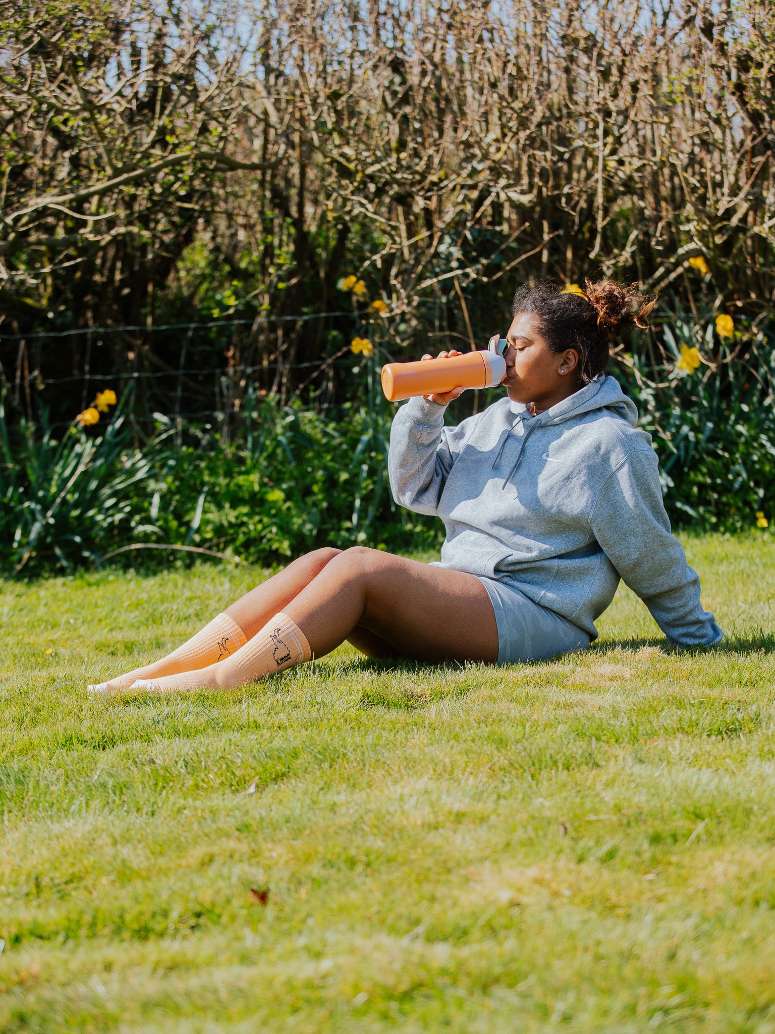 Peach Sports Socks | Ribbed Crew