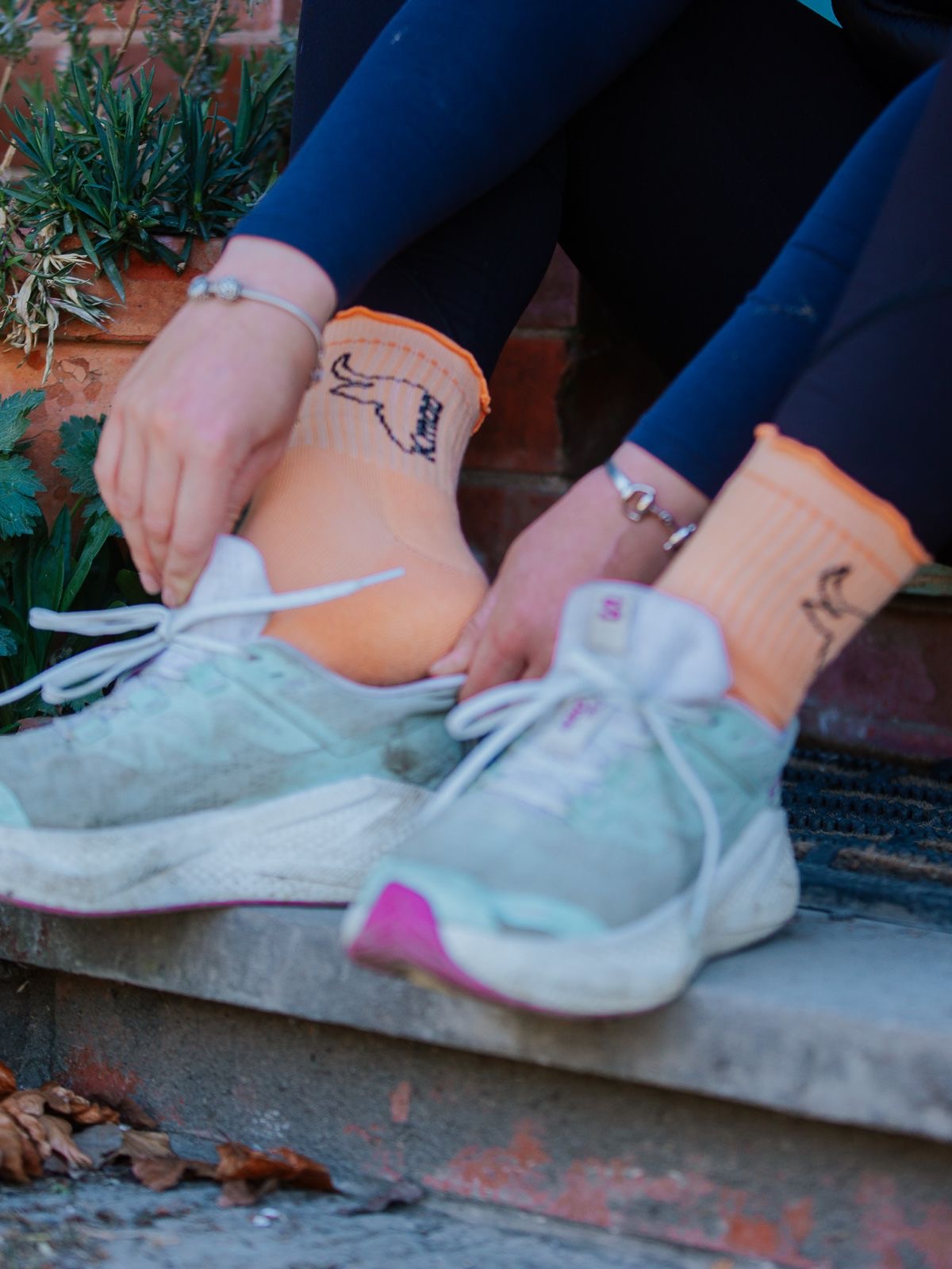 Orange Frill Sports Socks | Quarter