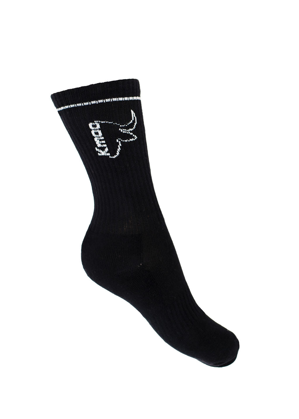 Black Sports Socks | Ribbed Crew