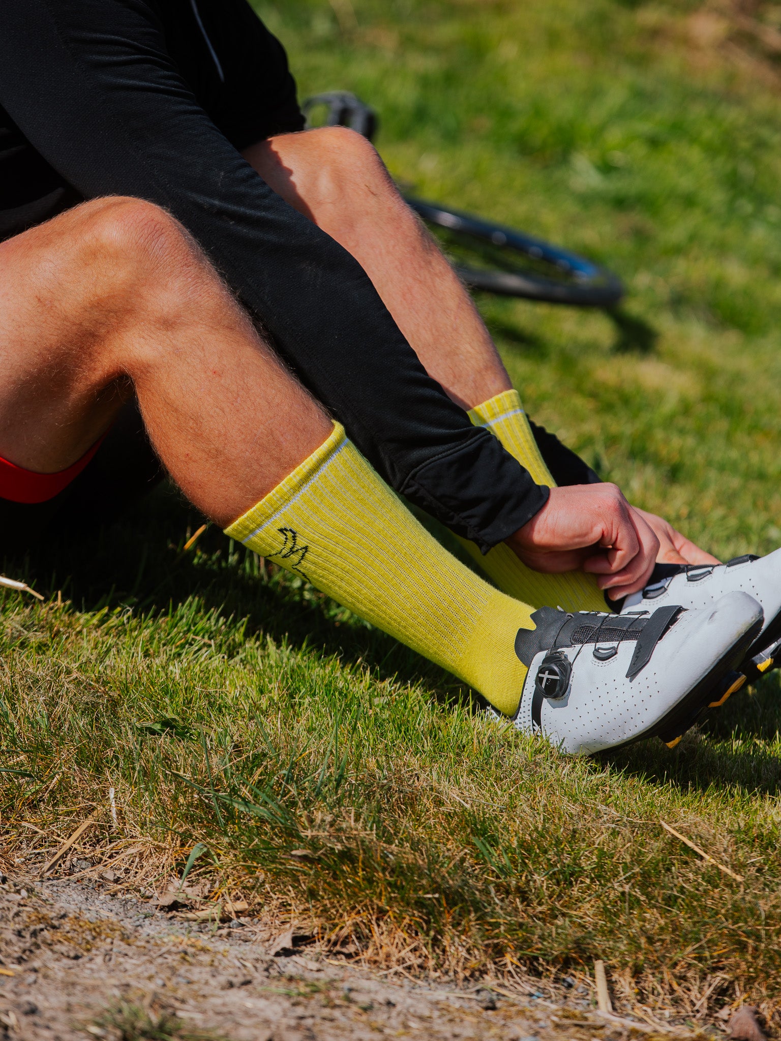 Yellow Sports Socks | Ribbed Crew
