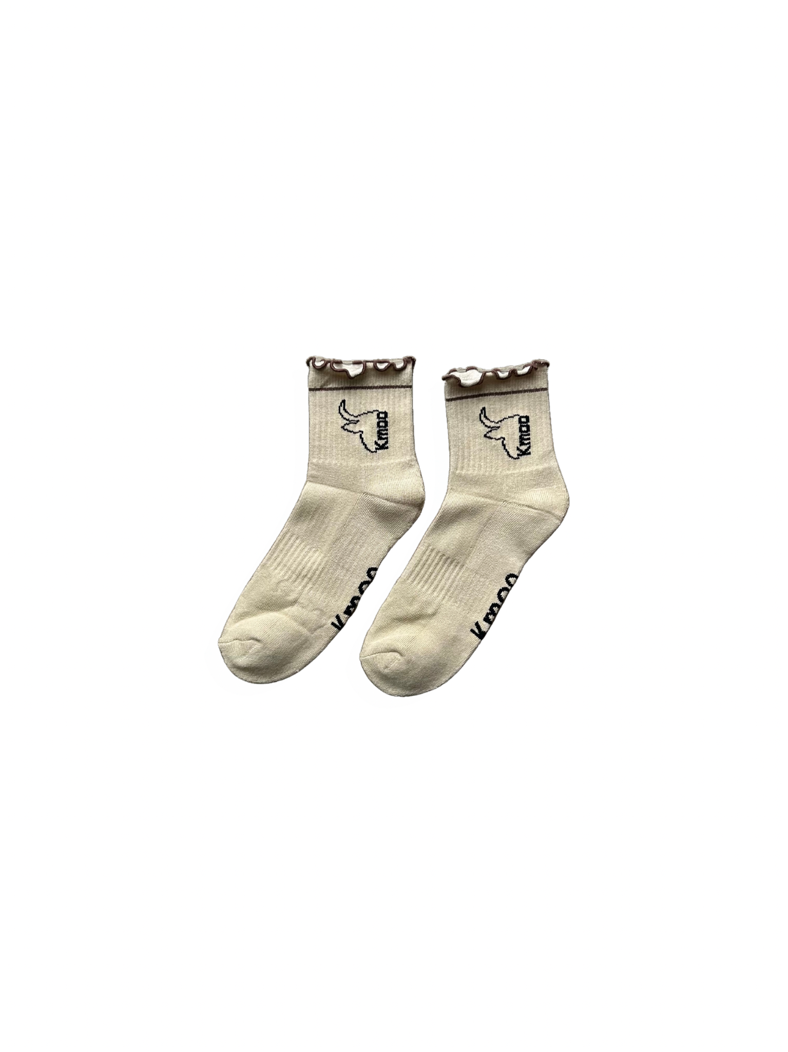 Cappuccino Frill Sports Socks | Quarter
