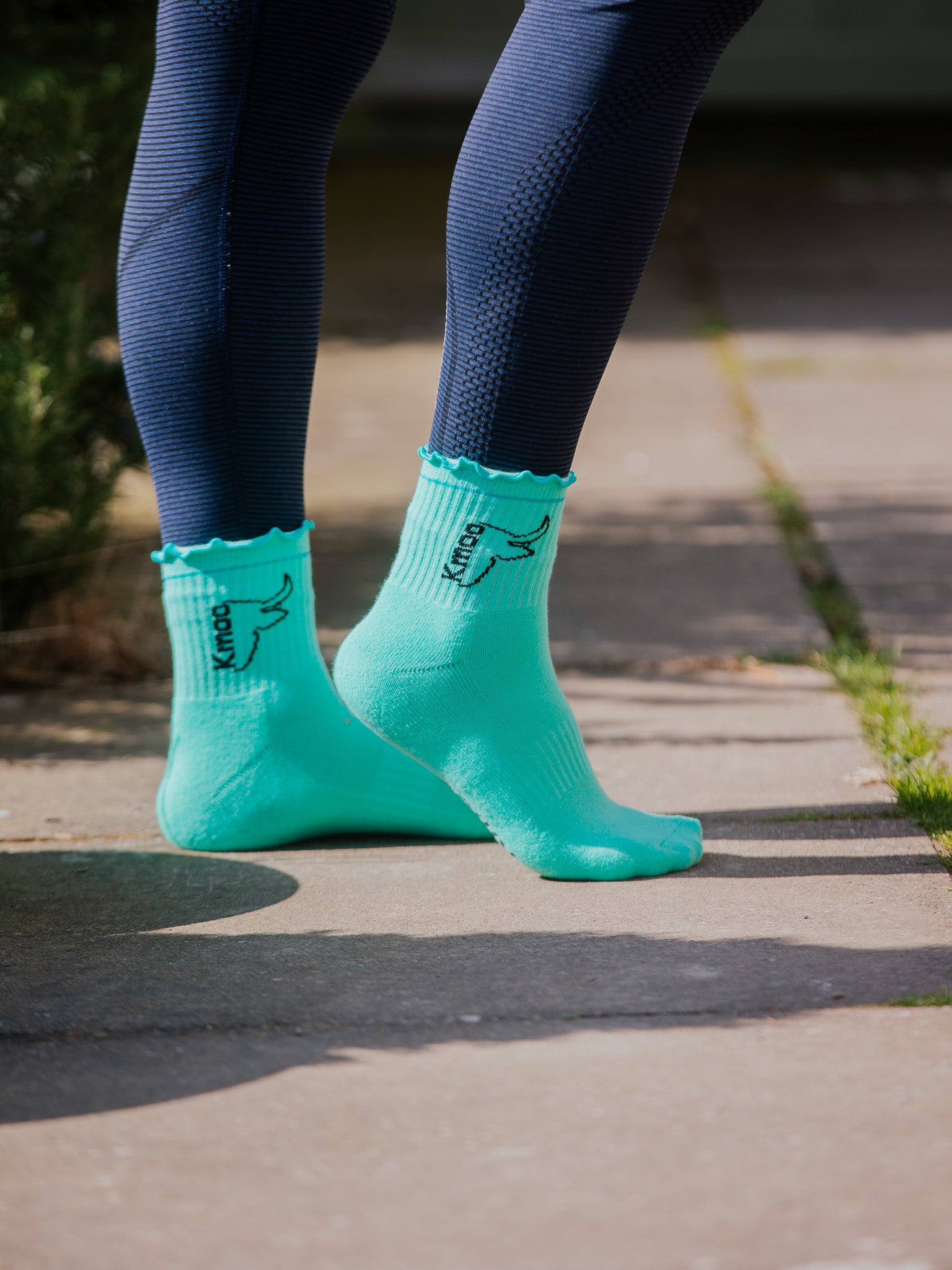 Green Frill Sports Socks | Quarter