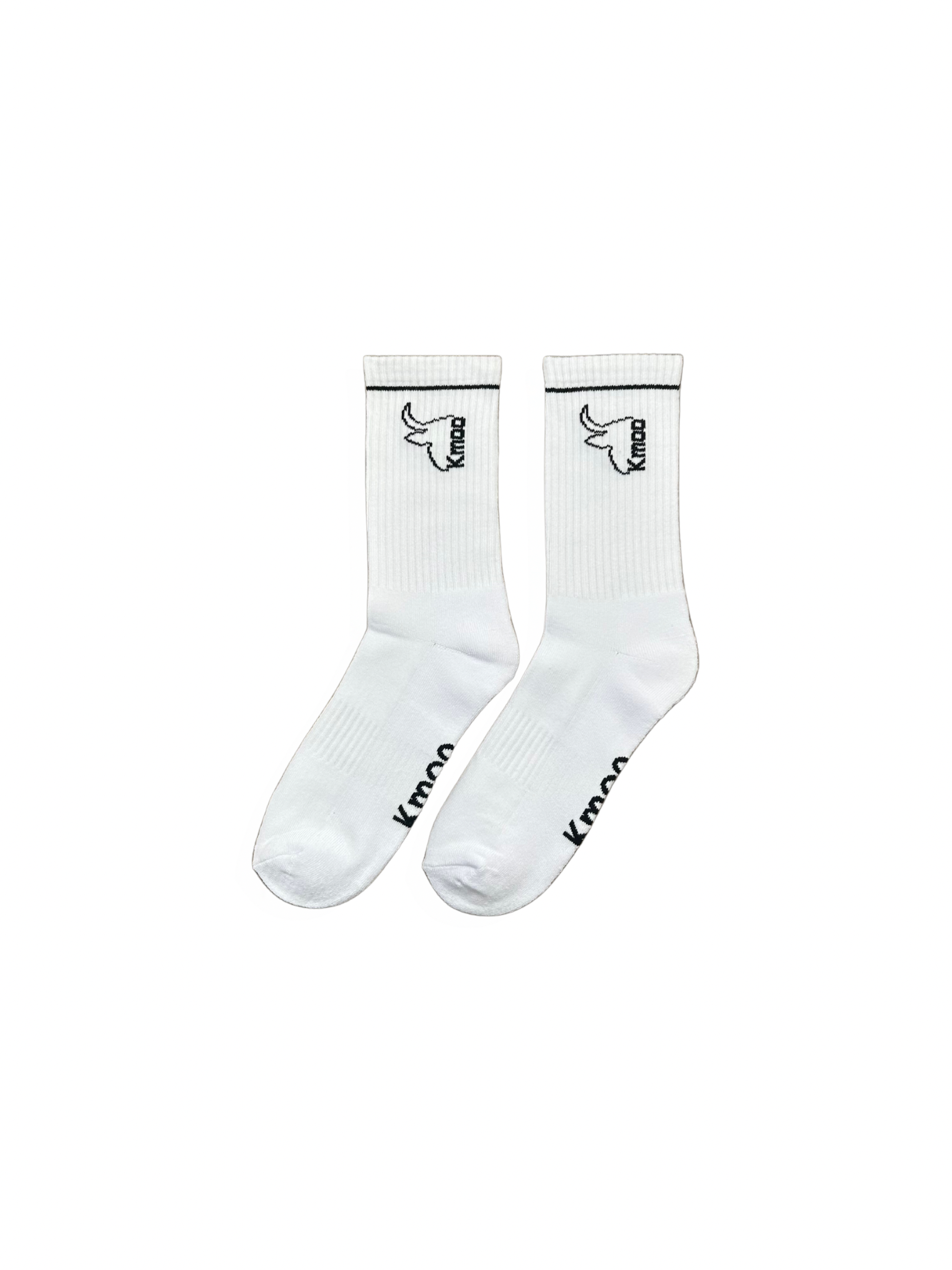White Sports Socks | Ribbed Crew