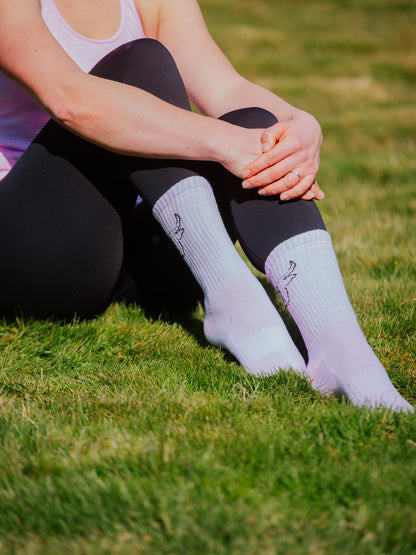 Purple Sports Socks | Ribbed Crew