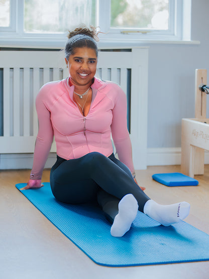 White Yoga Socks | Non-Slip Trainer