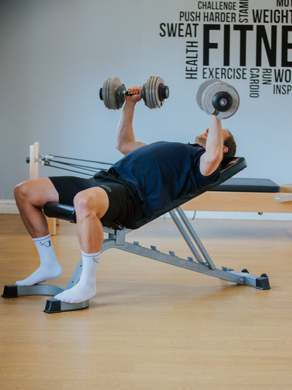 White Sports Socks | Ribbed Crew