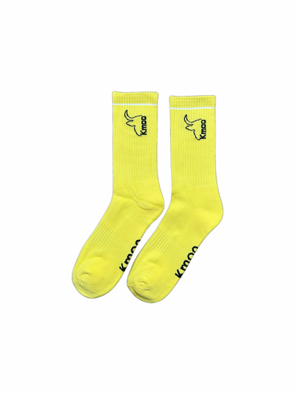 Yellow Sports Socks | Ribbed Crew