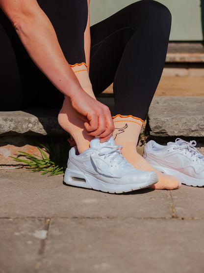 Peach Frill Sports Socks | Quarter
