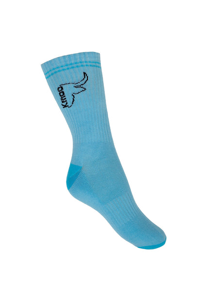 Blue Sports Socks | Ribbed Crew