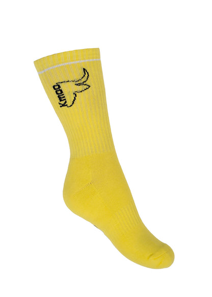 Yellow Sports Socks | Ribbed Crew