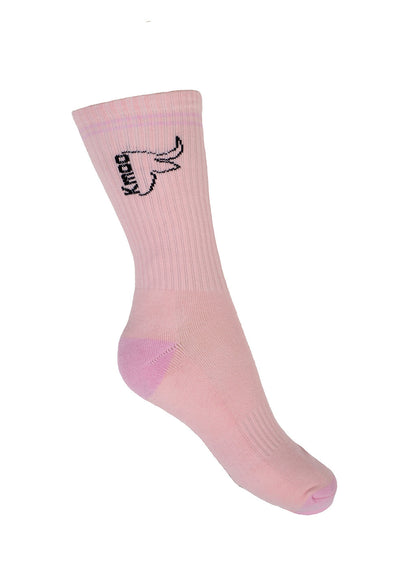 Pink Sports Socks | Ribbed Crew