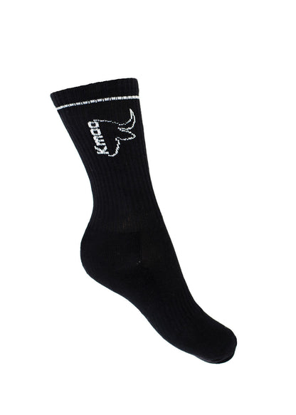 Black Sports Socks | Ribbed Crew
