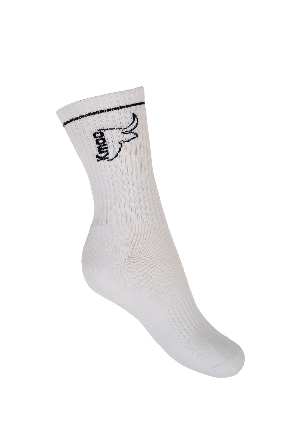 White Sports Socks | Ribbed Crew