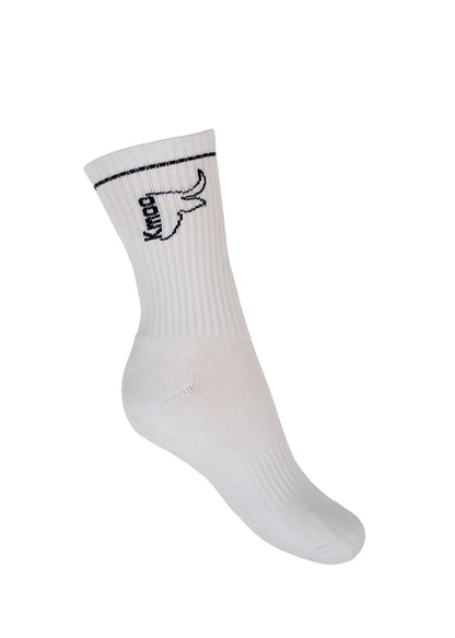 White Sports Socks | Ribbed Crew