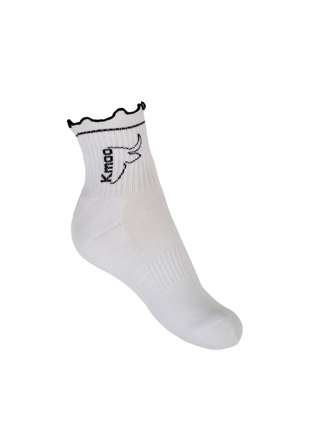 White Frill Sports Socks | Quarter