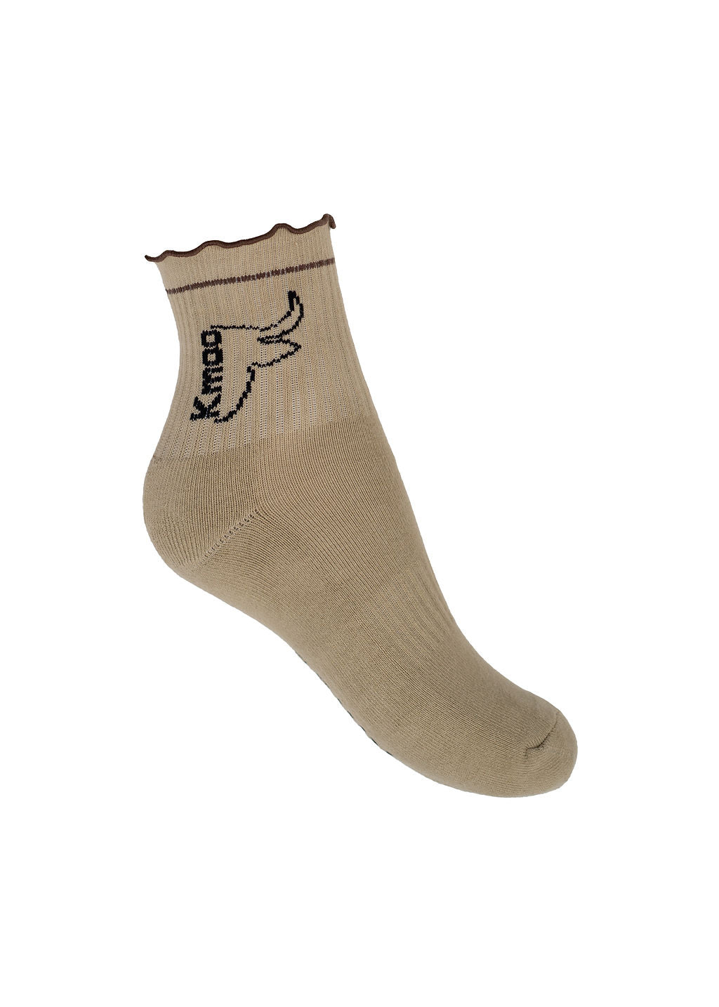 Cappuccino Frill Sports Socks | Quarter