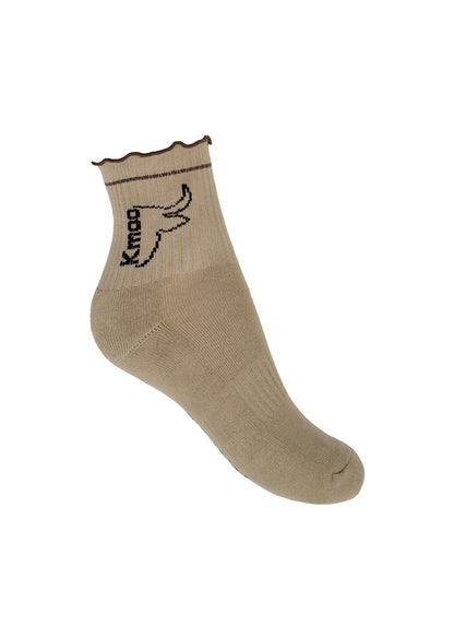 Cappuccino Frill Sports Socks | Quarter