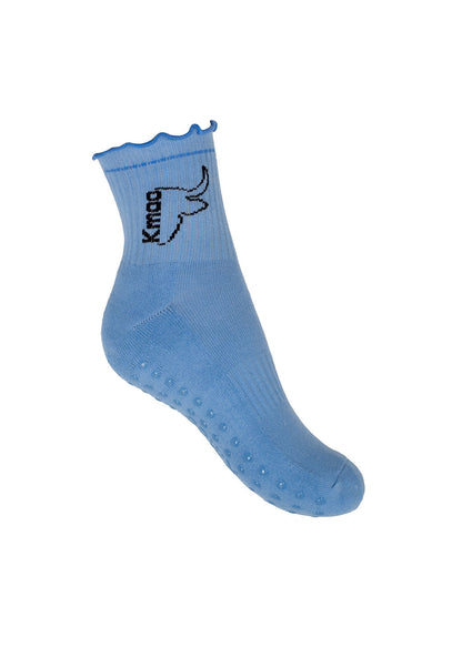 Blue Frill Yoga Socks | Non-Slip Quarter