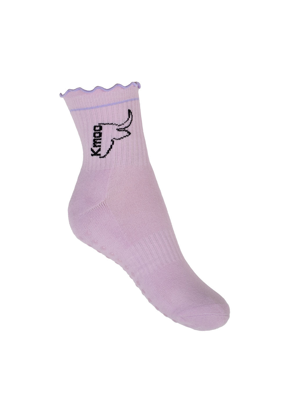 Purple Frill Yoga Socks | Non-Slip Quarter