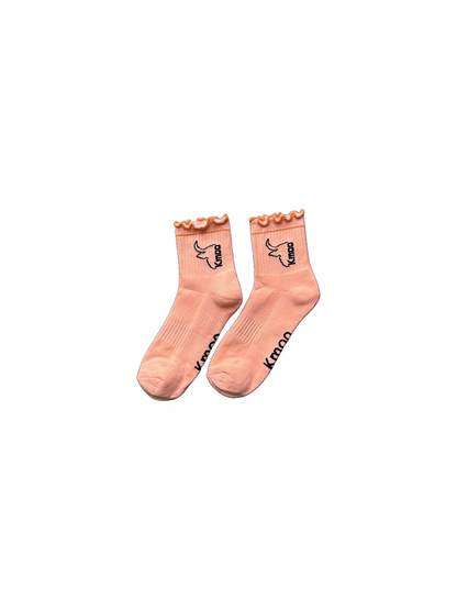 Peach Frill Sports Socks | Quarter